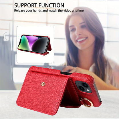 Artificial Leather Phone Case For iPhone 15 14 Plus 13 12 11 Pro Max With Long Lanyard, Crossbody Bag Shockproof Cover & Mirror