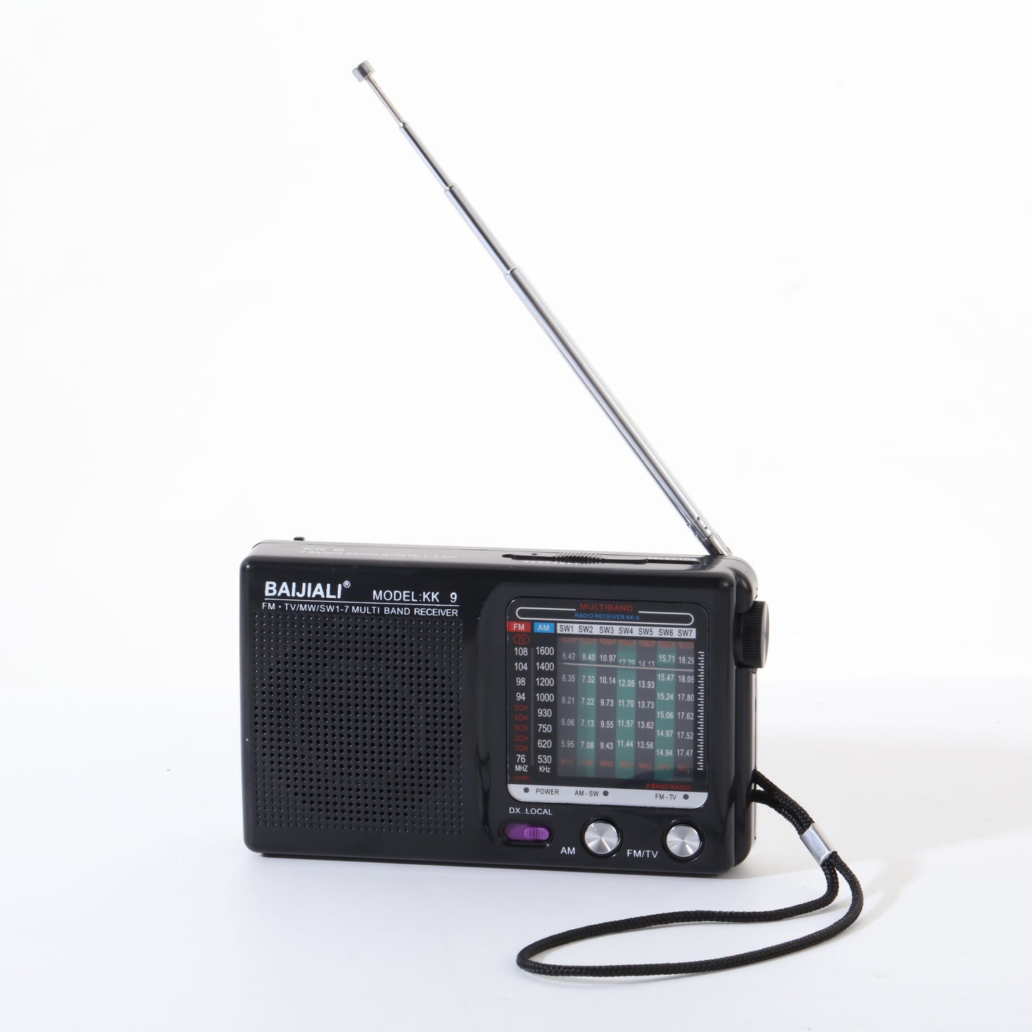 KK-9 Portable Pocket Radio - Personal Radios with Loud Speaker, Headphone Jack, 2AA Battery Operated, AM FM SW1-7 Bands