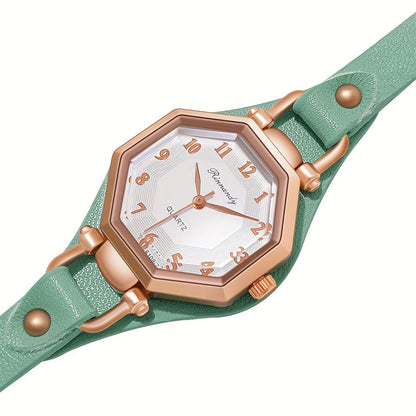 Casual Analog-Digital Women's Wrist Watch with PU Leather Band
