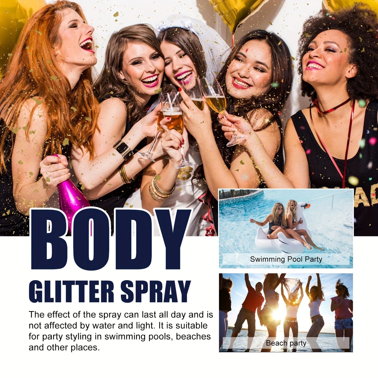 Facial, Body, Collarbone Hair Highlight Glitter Spray