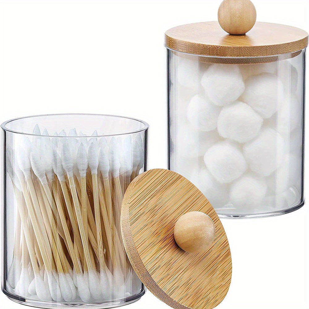 Acrylic Cotton Swabs Jar Holder Canister