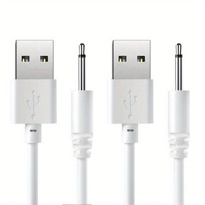 2pcs 3.3ft Long Fast Charging Cord Adapters - High-Speed USB to 2.5mm DC Jack Converters for Rechargeable Massager Wands