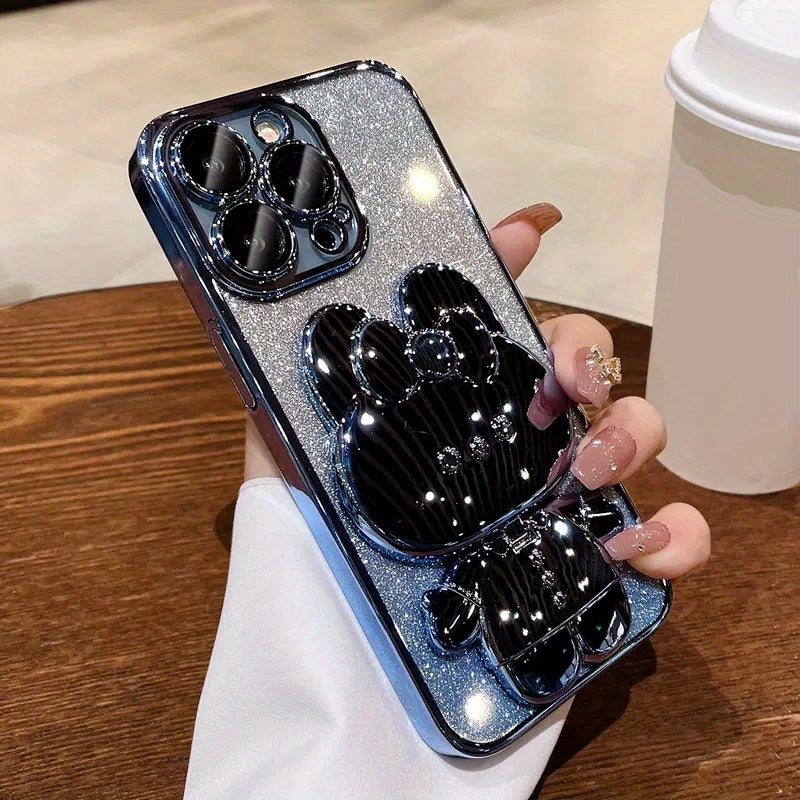 Kawaii Cat Invisible Make-up Mirror Bracket Anti-Fall Phone Case