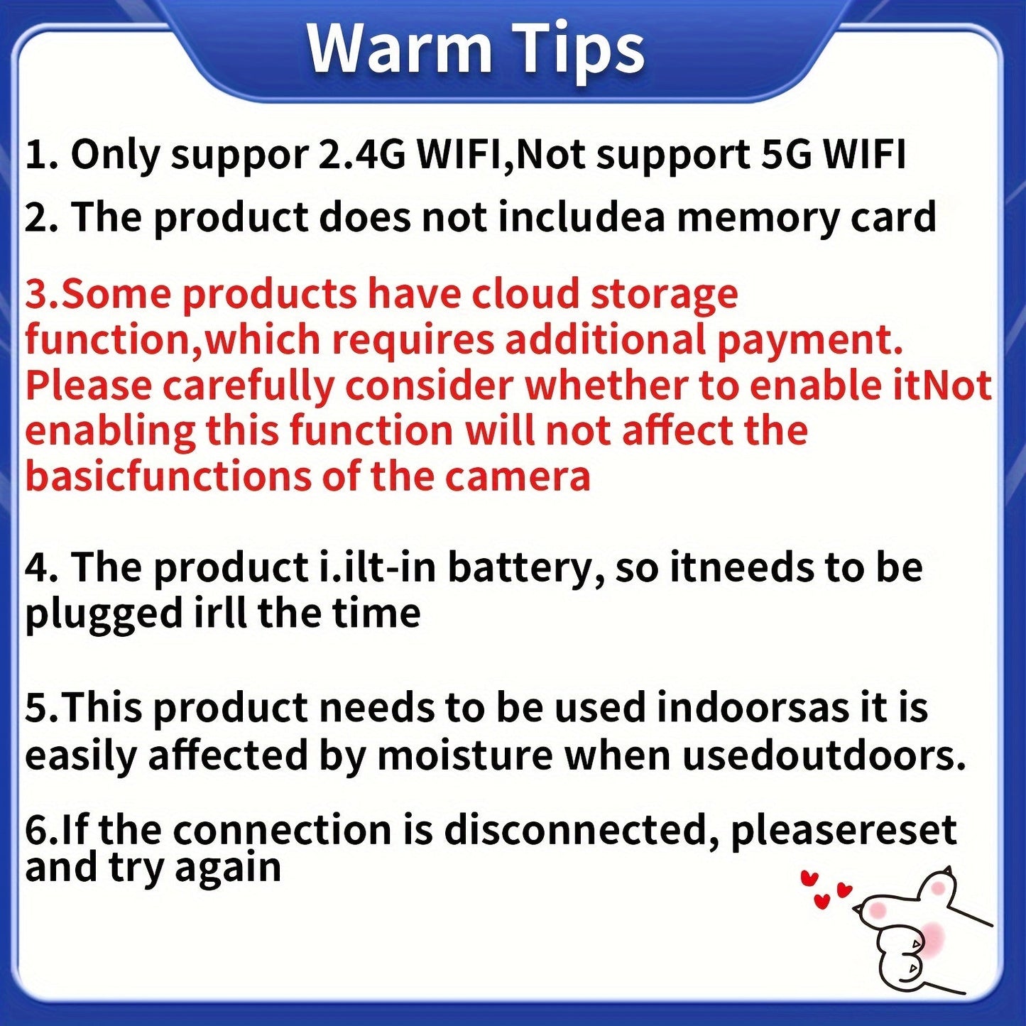 1pc Mini Smart Security Camera, WiFi Enabled, Non-Waterproof, Tabletop Mount, Dual Power USB/Battery, with USB Port