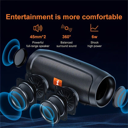 Wireless 3D Surround Sound Portable Outdoor Subwoofer with Charging Cable, Auxiliary Cable, TWS Stereo, Pole, Hands-free Call