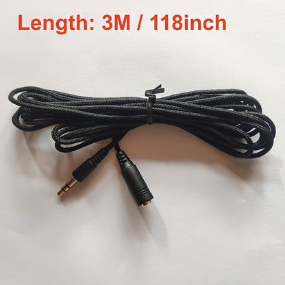 3.5mm Braided Headphone Extension Cord - 1.5M/3M/5M Long, 0.138'' Microphone Connecting Cable, 1/8 inch Stereo Audio Extension, 3.5 Male to Female Adapter for Clear Sound