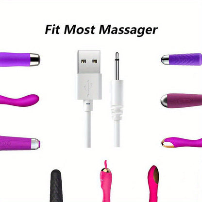 2pcs 3.3ft Long Fast Charging Cord Adapters - High-Speed USB to 2.5mm DC Jack Converters for Rechargeable Massager Wands