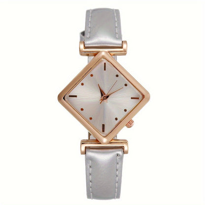 Elegant Timepiece for Women - Rhombus Pointer Quartz Watch with Retro Fashion Design, A