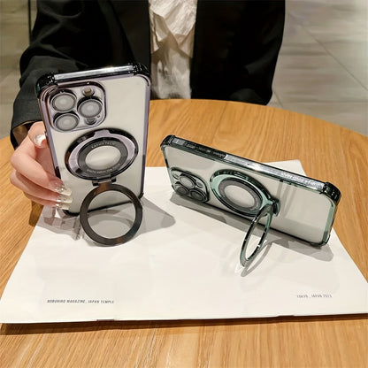 Luxury Wireless Charging Magnetic Ring Bracket Case
