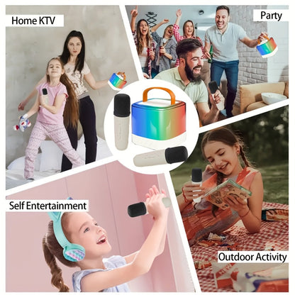 Wireless Karaoke Microphone with Speaker, Voice Changer Effect, Mono Audio Output, USB Charging, Button Control, with Rechargeable 1Tablets