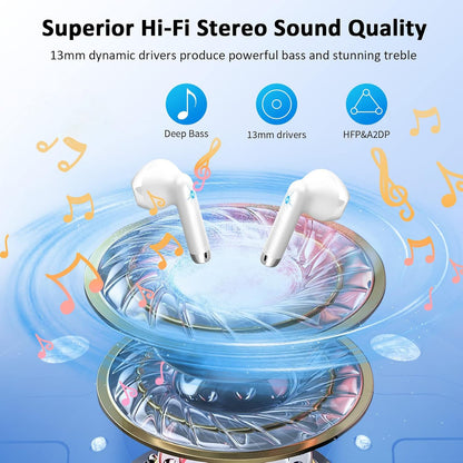 Wireless Smart 5.3 Earbuds with ENC Microphone