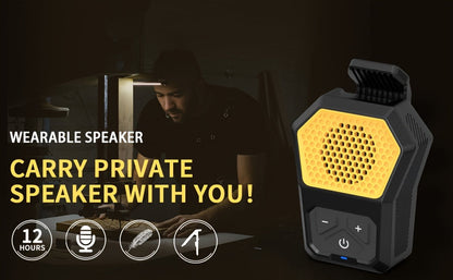 Mini SoundBite - Portable Clip-on Speaker with Built-in Microphone for Hands-free Music and Calls, Long-Lasting 12-Hour Battery Life