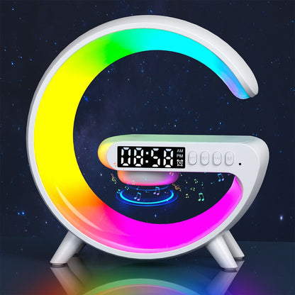 Vibrant Wake-Up Wireless Speaker - Portable Bluetooth Speakers with Sunrise Alarm, RGB Rhythm Light, Fast Charging