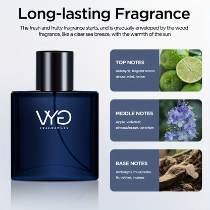 Long-lasting Eau de Toilette Cologne Spray: Fresh and Natural Classic Summer Beach Fragrance