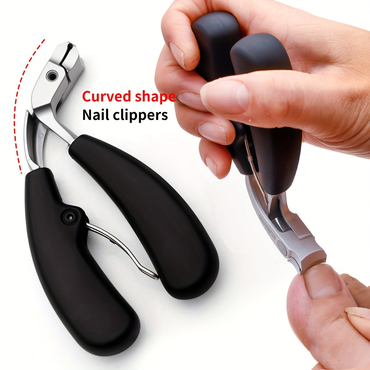 Heavy-Duty Stainless Steel Nail Clippers with Curved Blade