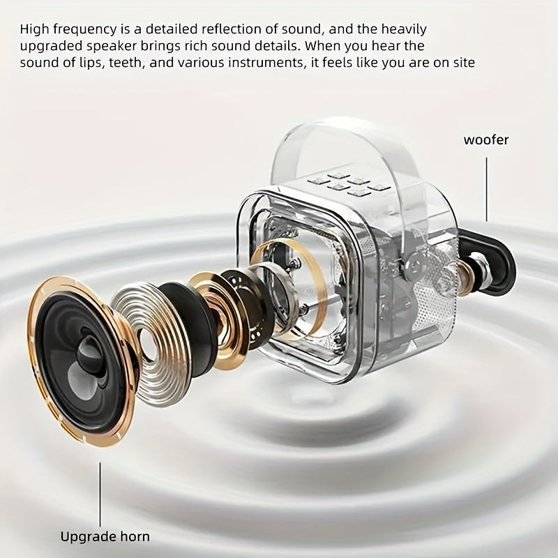 Speaker With Microphone Set, Home Karaoke Machine, Portable Handheld Karaoke Mics Speaker Machine For Adults