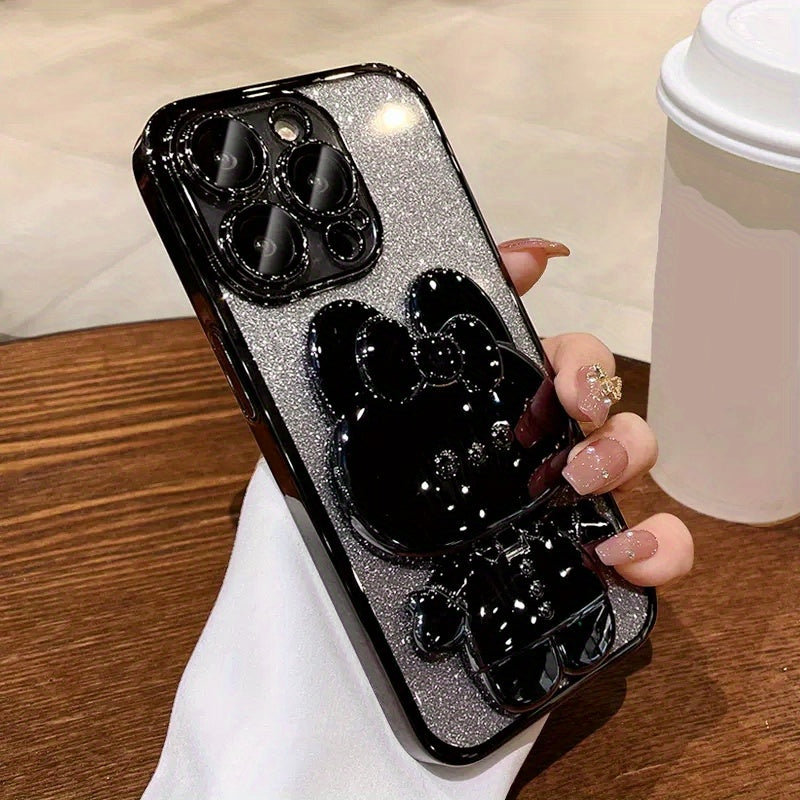 Kawaii Cat Invisible Make-up Mirror Bracket Anti-Fall Phone Case