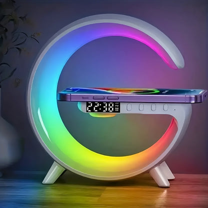 Vibrant Wake-Up Wireless Speaker - Portable Bluetooth Speakers with Sunrise Alarm, RGB Rhythm Light, Fast Charging