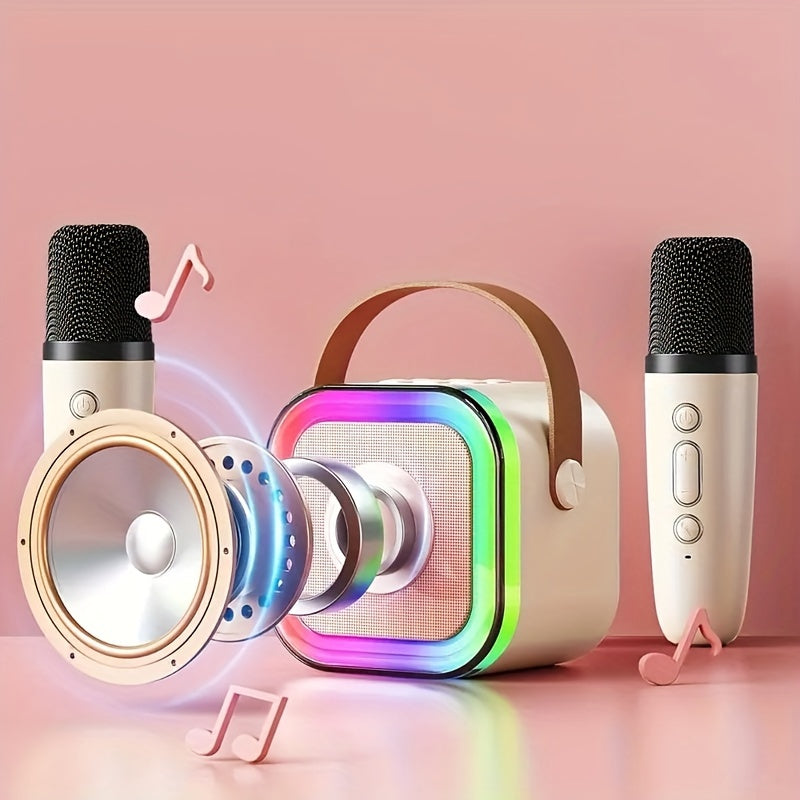Speaker With Microphone Set, Home Karaoke Machine, Portable Handheld Karaoke Mics Speaker Machine For Adults