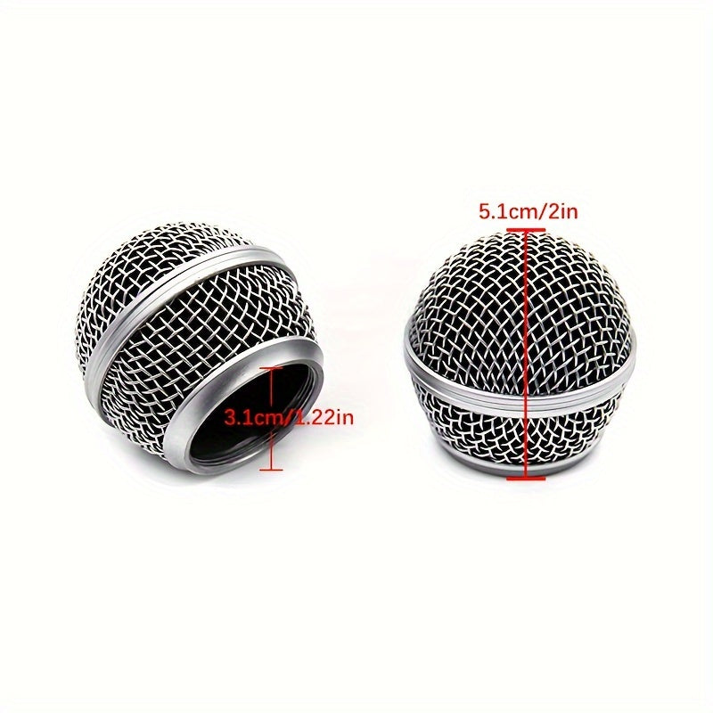 1pc Premium SM58 Microphone Head Metal Mesh Grille Ball with Inner Foam - Replacement Accessories for Microphones