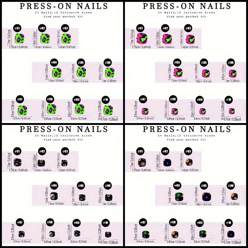 192 Skull Flower Leopard Toenails