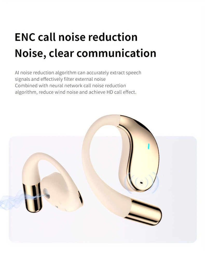 Open Earphones With Built-in Microphones & LED Digital Display Charging Case