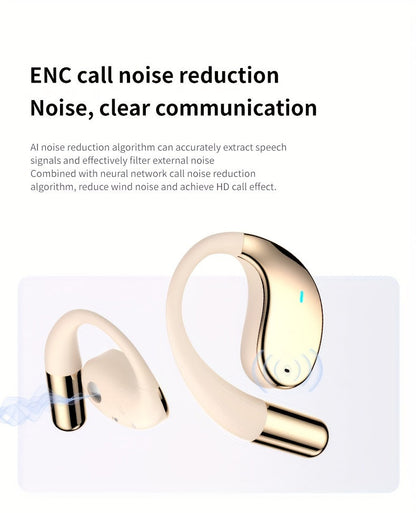 Open Earphones With Built-in Microphones & LED Digital Display Charging Case