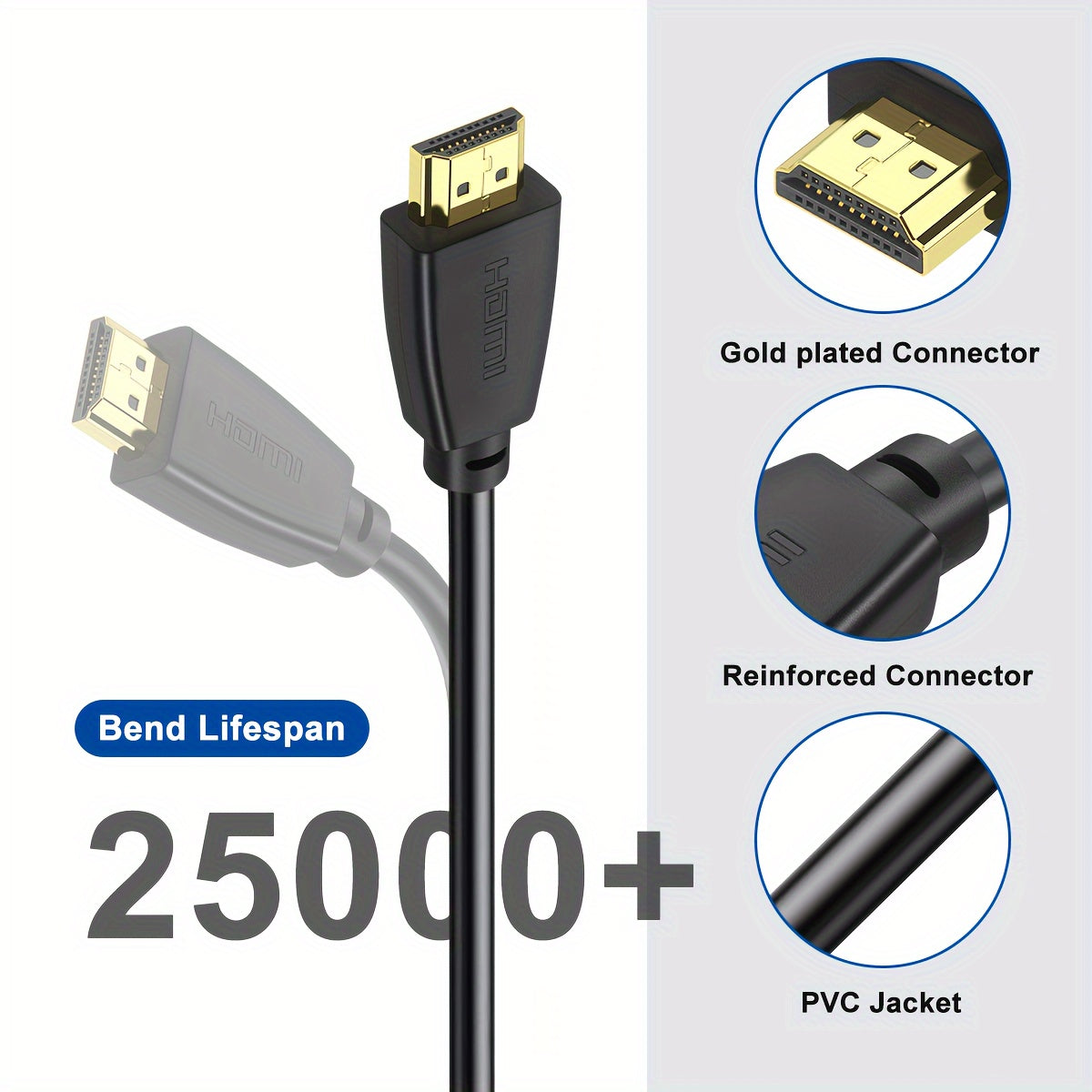 I-Zclive 4K HDTV Extension Cable - High Speed, Gold-Plated Male to Female Connector for Monitors
