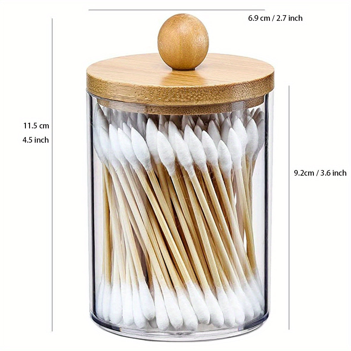 Acrylic Cotton Swabs Jar Holder Canister