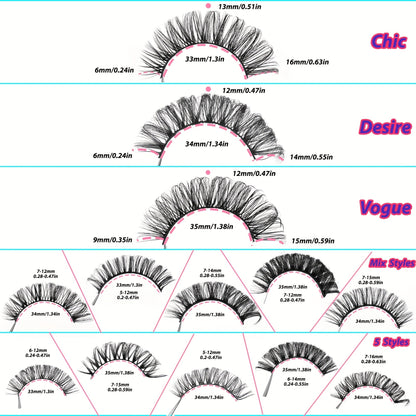10 Pairs Curly Faux Mink False Lashes