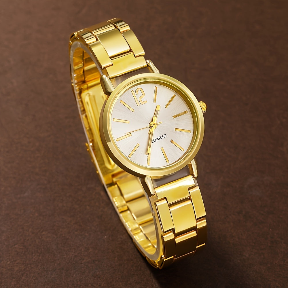 Elegant 2pcs Women's Quartz Watch set