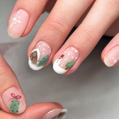96 pcs Festive Holiday Nail Art Set - Pink
