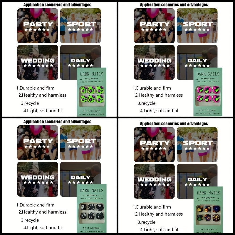 192 Skull Flower Leopard Toenails