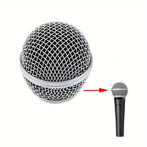 1pc Premium SM58 Microphone Head Metal Mesh Grille Ball with Inner Foam - Replacement Accessories for Microphones