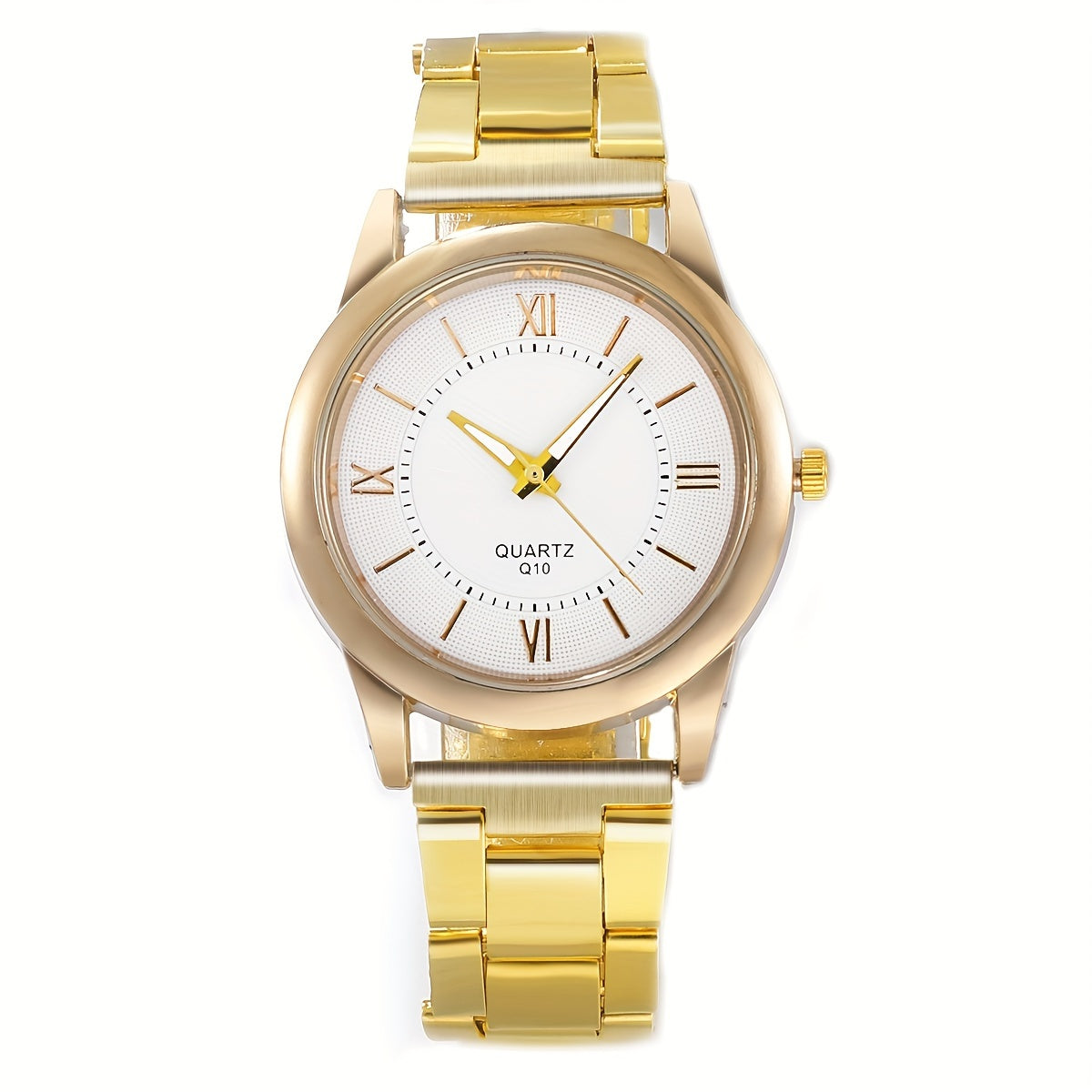 Luxury Golden Quartz Watch, Rome Fashion Wrist Watch 5pcs/set