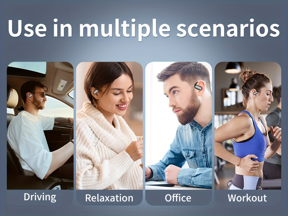 Wireless Bone Conduction Earbuds with LED Charging Case