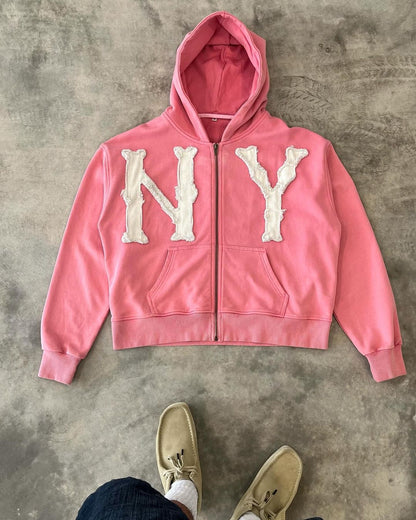 [$88 OFF] || Full-Zip NY Hoodie - Low in Stock