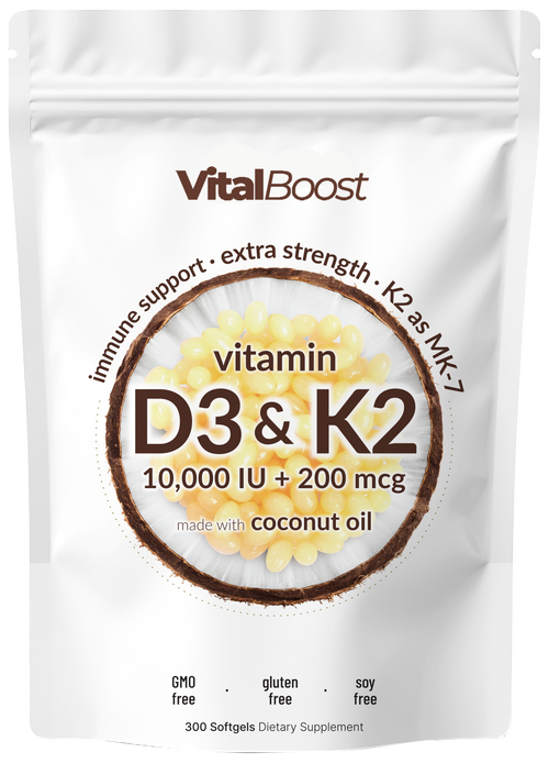 VitalBoost Vitamin D3 + K2 Supplement Softgels