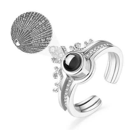 "I love you." in 100 Languages Adjustable Ring
